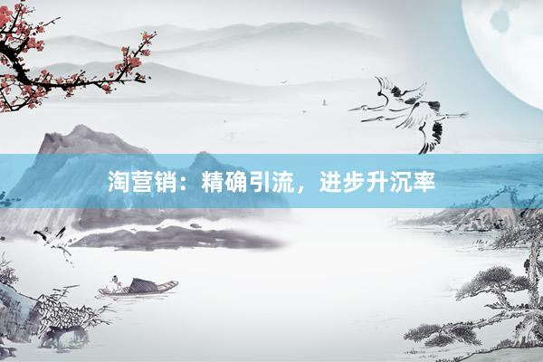 淘营销：精确引流，进步升沉率
